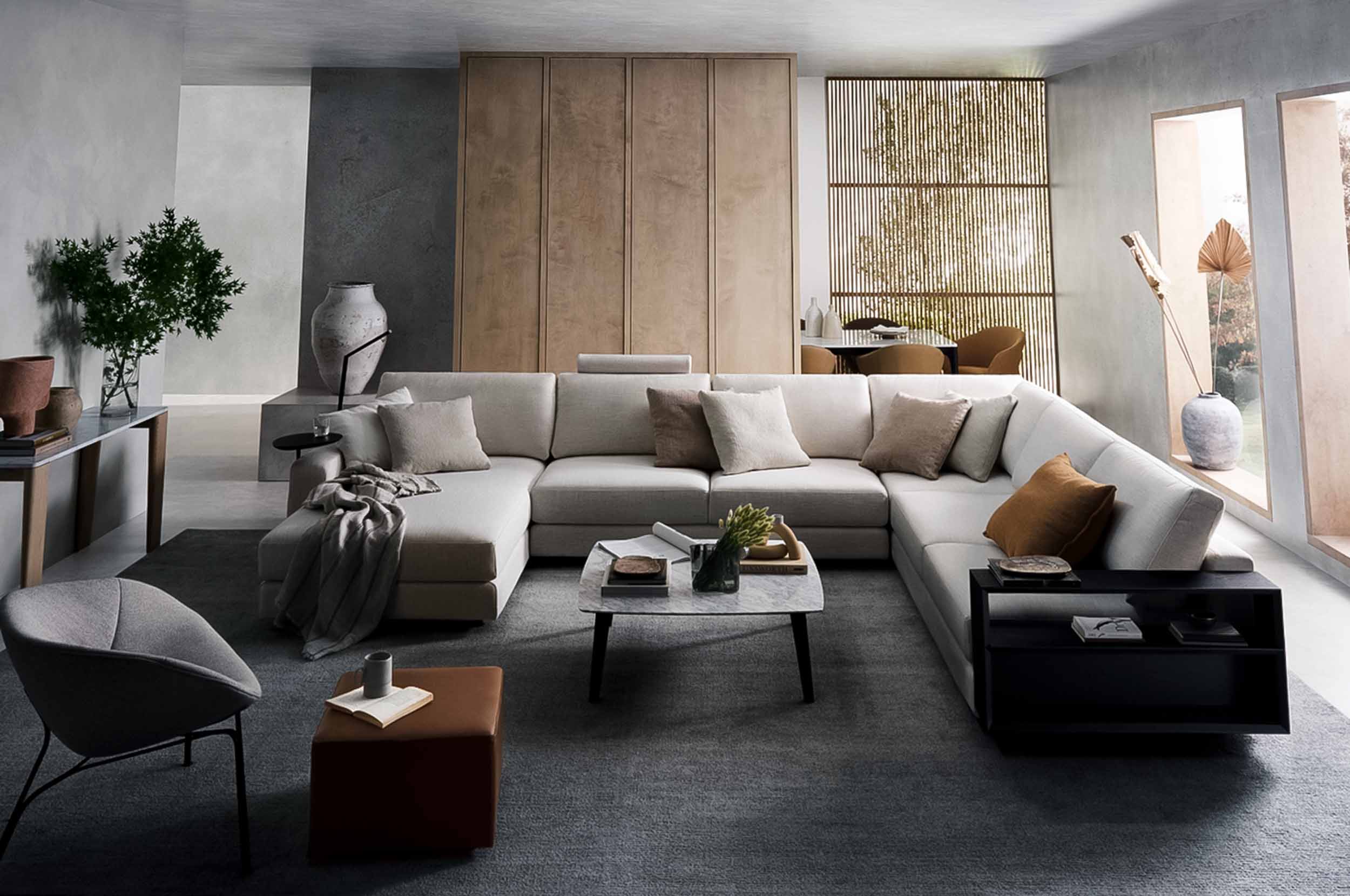 Concerto Modular Corner Sofa with Chaise and Smart Pockets™