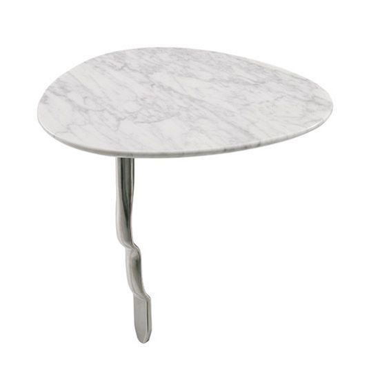 Smart Crescent Table - Carrara Marble