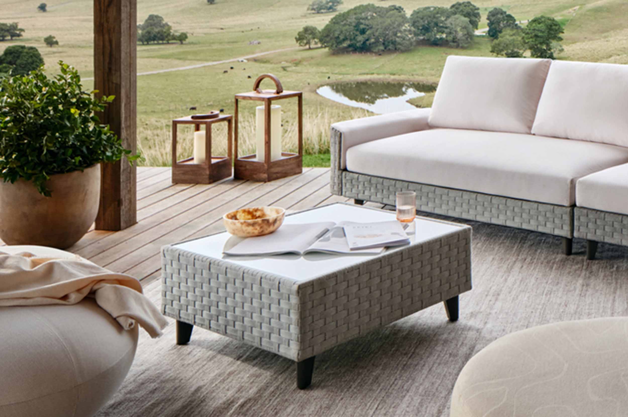 Delta Outdoor Coffee Table Glass Top
