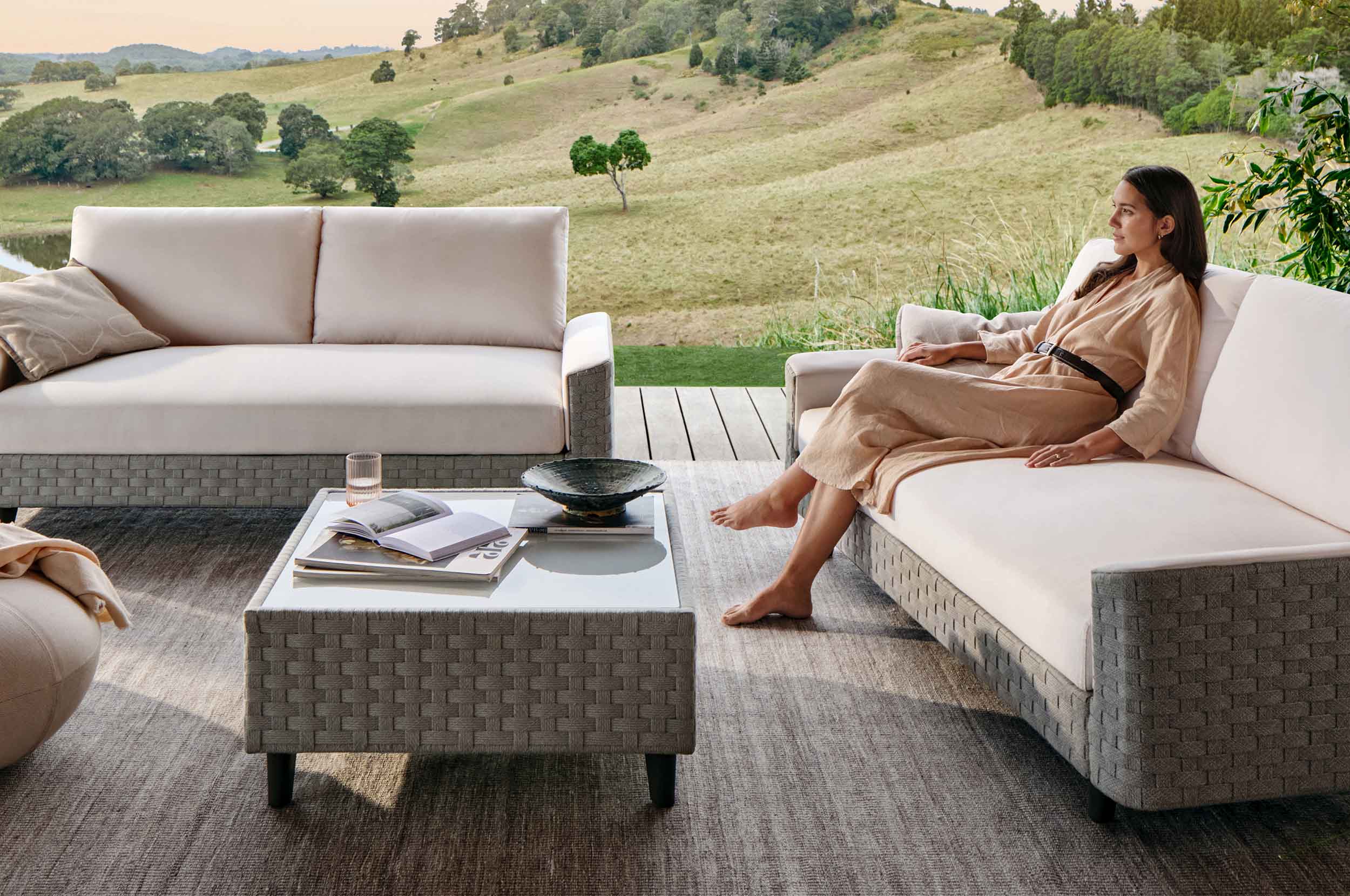 Delta Outdoor Coffee Table - Glass Top - King Living