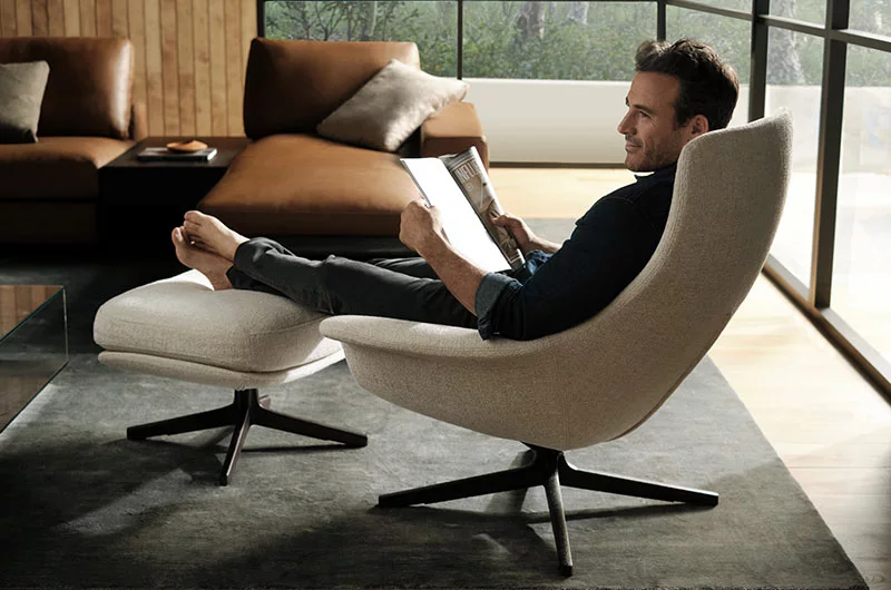 Seymour Chair and Footstool Armchairs Occasional Chairs Living Shop King Living